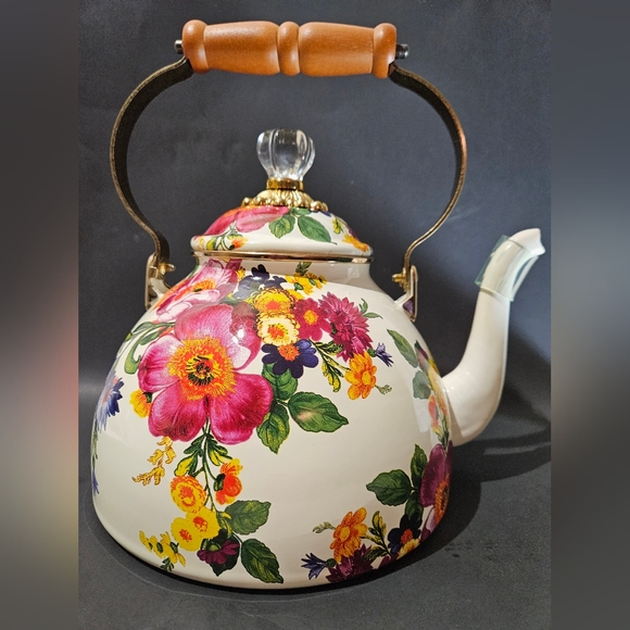 MacKenzie-Childs Other - Mackenzie Childs Flower Market White Teapot